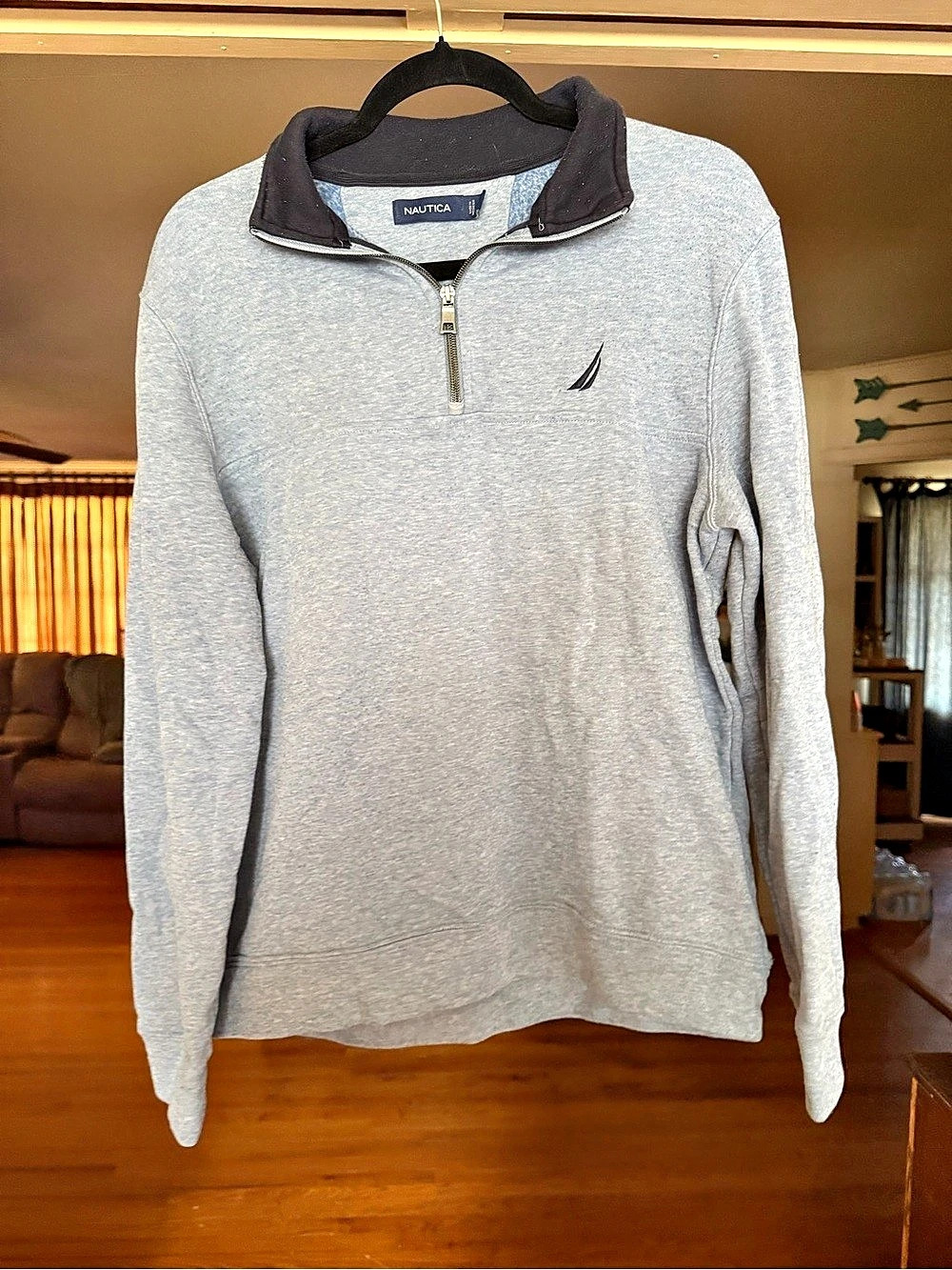 Nautica Men's Quarter-Zip Pullover in Blue Size Medium
